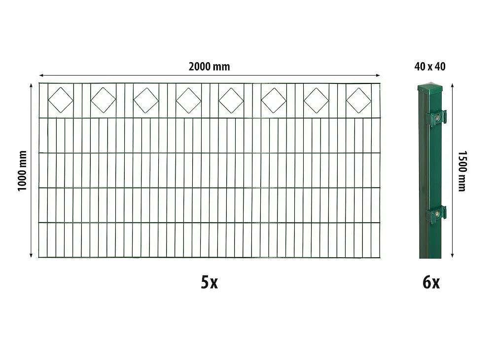 Dekor-DS-Mattenzaun-Set 1000