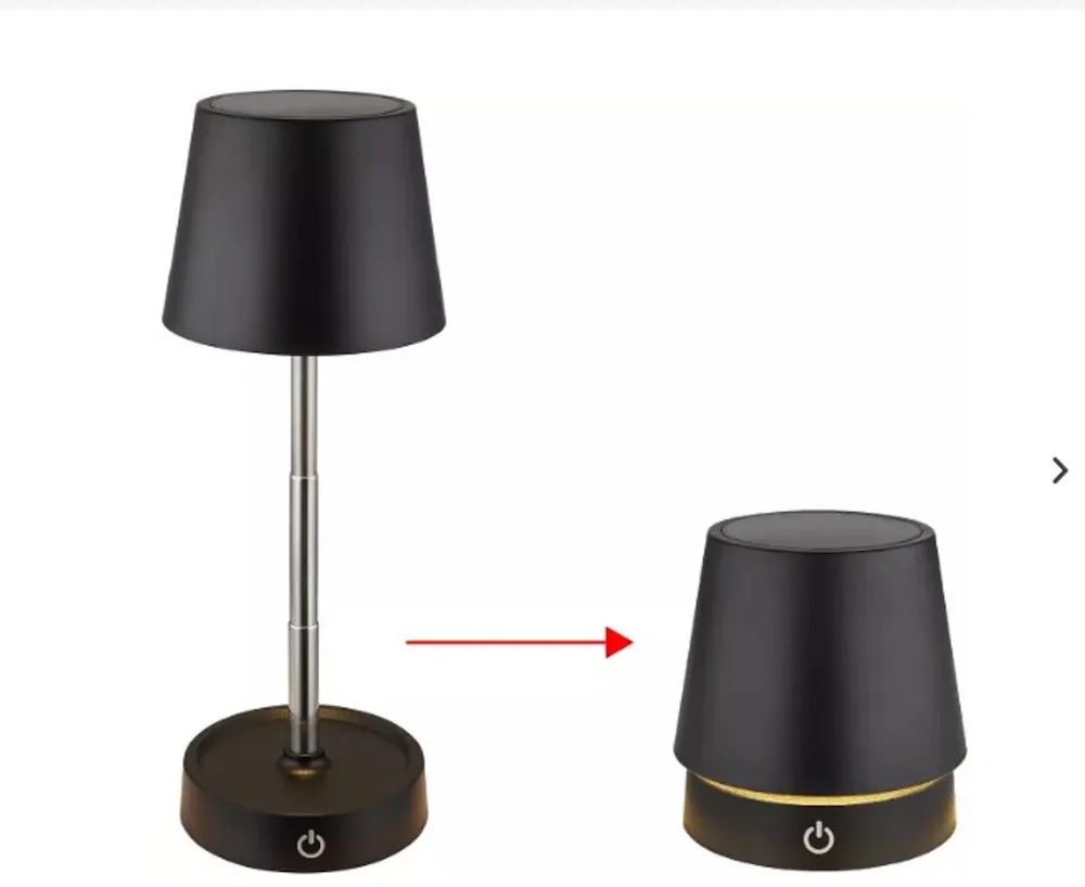 Tischleuchte schwarz/opal