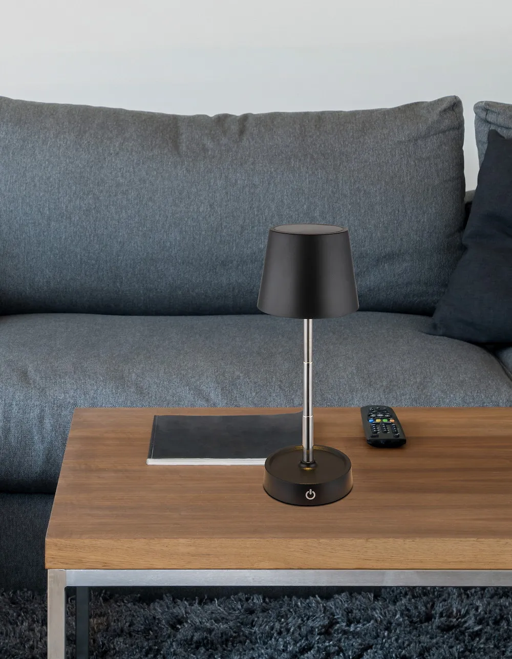 Tischleuchte schwarz/opal