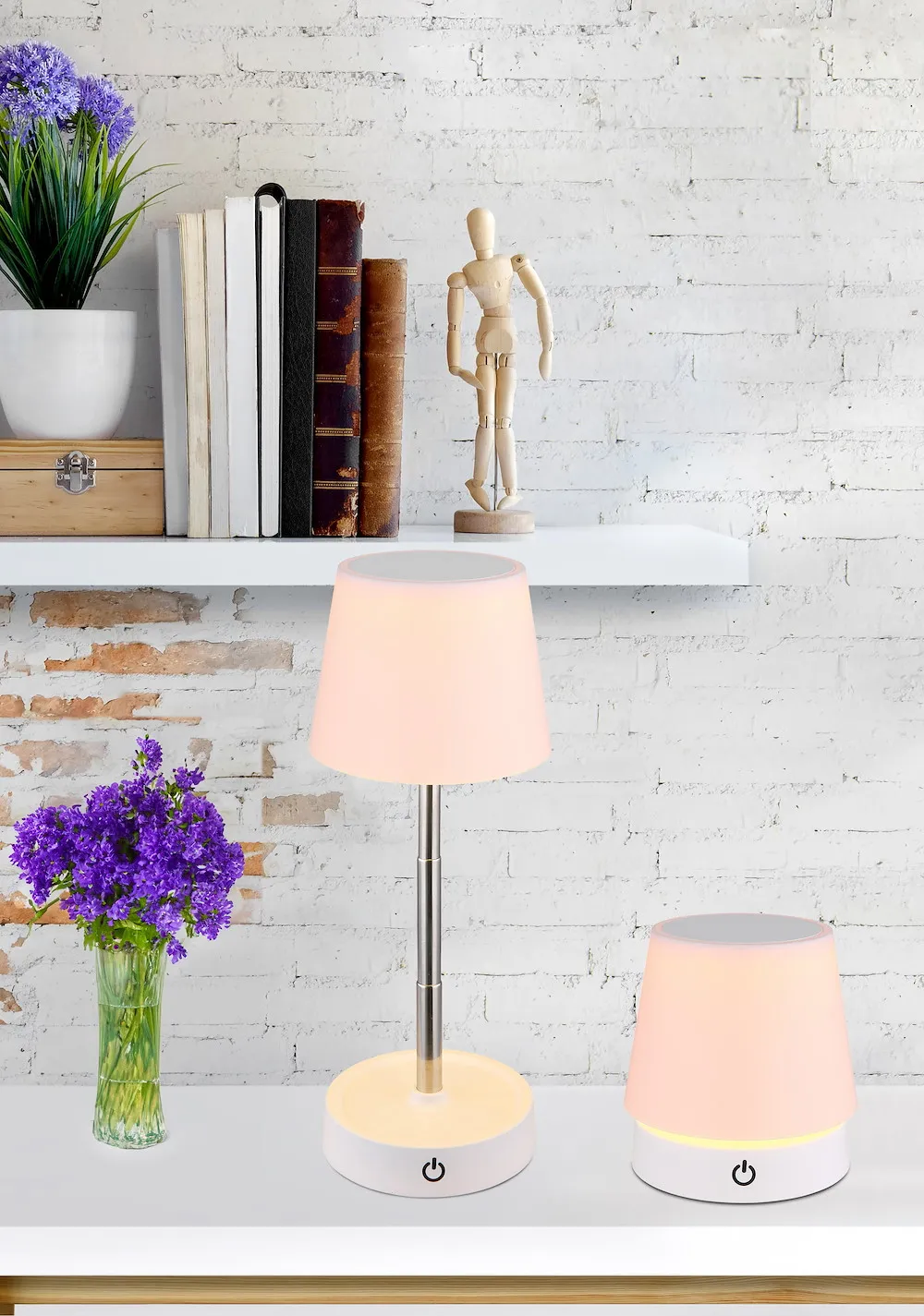 Tischleuchte wei&szlig; matt/opal