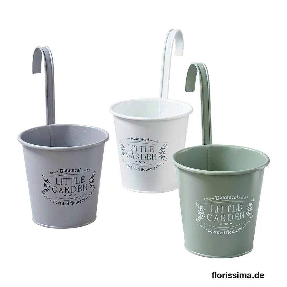 Topf Metall D23H25cm mit Haken