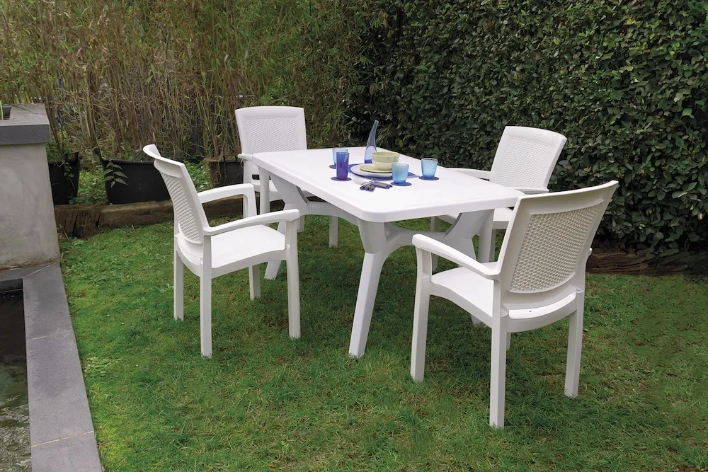 Maxi Rattan Sessel Wei&szlig;