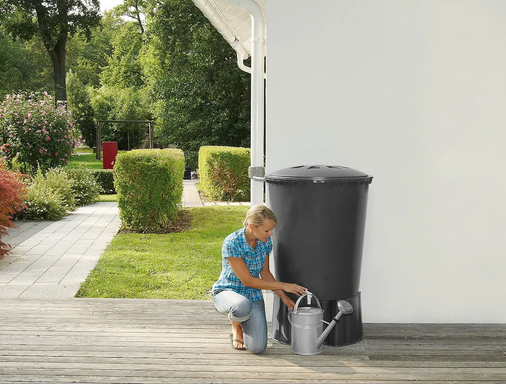 Regentonne rund 210 L graphite