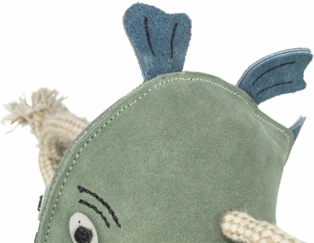 Fisch mit Tau, Leder/Tau