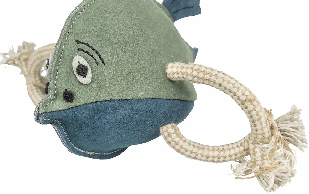 Fisch mit Tau, Leder/Tau